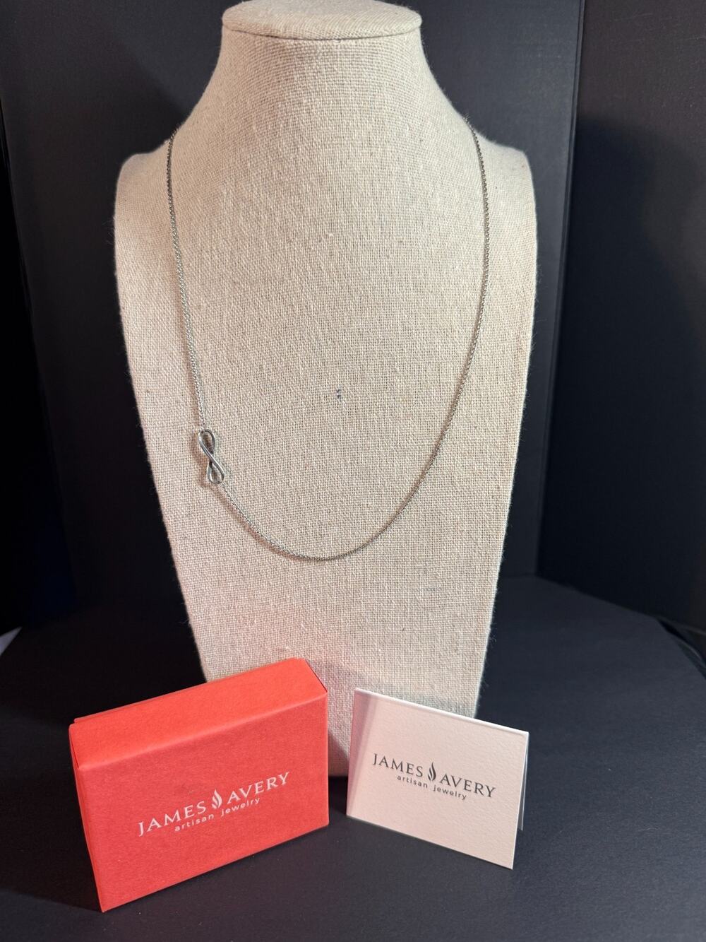 James Avery Sterling Silver Petite Infinity Necklace 23" Adjustable Chain